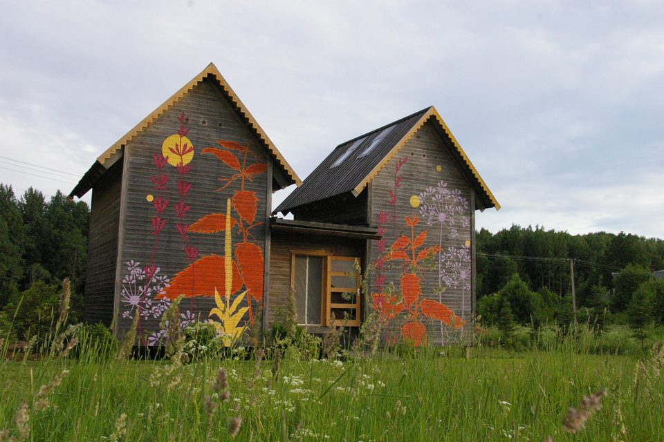 Ihamaru honey house – beekeeping training and visitors, completed 2017 · co-authors Margus Loks, Anne-Mai Pall (mural)