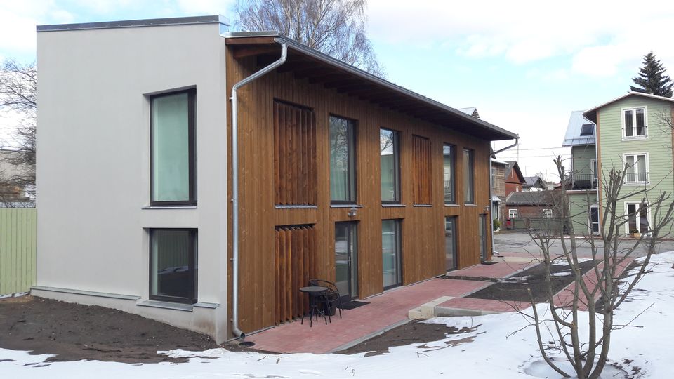 Apartment buildings in Tartu, Filosoofi 9 – reconstruction of a five-apartment building and a new two-apartment building, completed 2018